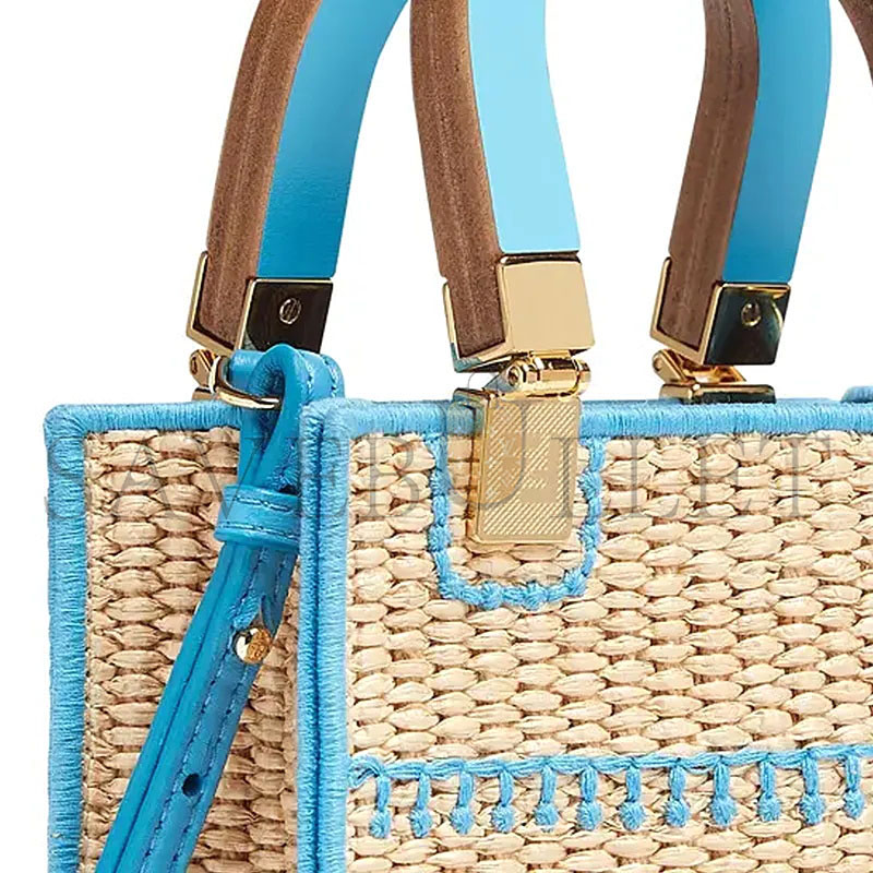 F**di sunshine mini straw & leather tote 8bs051afqpf1elx (18*13*6cm)